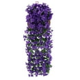 thumbnail image 2 of Artificial Hanging Flowers for Outdoor, 2.3ft Violet Ivy Fake Hanging Plant Flower for Home Wedding Garden Yard Hanging Baskets Wisteria Garland Orchid Bunch Decoration, 2 of 8