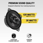 Scosche 4 4-Way Car Audio Speaker Pair - 120W Peak Power - Precision HD Sound, HD4004A-WM1SD