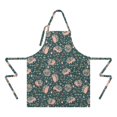 thumbnail image 2 of Cute Hedgehog Pattern with Pioneer Flower Apron-Garden Aprons for Women with Pockets-Cotton Linen Waterproof Kitchen Cooking Gardening Aprons Adjustable for Kitchen,Cooking,BBQ and Salon 33x27 Inch, 2 of 7