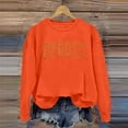 thumbnail image 2 of KHONTS Halloween Spooky Season Sweatshirts for Women Long Sleeve Crew Neck Basic Pullover Tops Loose Fit Cozy Winter Fall Tops Orange L, 2 of 6