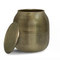thumbnail image 3 of Simpli Home Griffen 19 inch Wide Contemporary Metal Storage Accent Table in Antique Gold, Fully Assembled, 3 of 4
