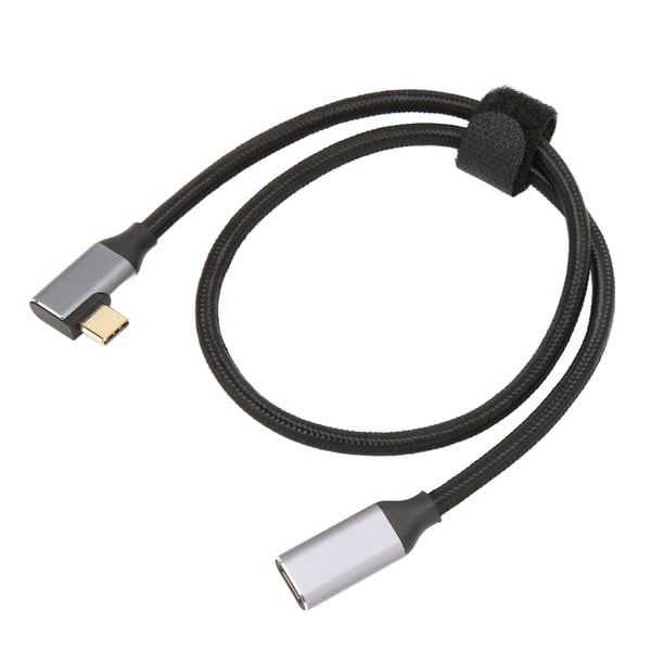 Cable Usb USB C A USB C 3,1 Gen 2 ángulo Recto 90 Grados Macho A Hembra 100W 20V 5A Carga 4K 60Hz Cable De Alta Velocidad 10Gbps