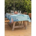 thumbnail image 3 of Outdoor Tablecloths with Umbrella Hole & Zipper, Coastal Starfish Blue Rectangle Tablecloth 60x120 Inch, Summer Beach Nautical Coral Waterproof Table Cloth, Patio/Pool/Picnic Table Covers, 3 of 8