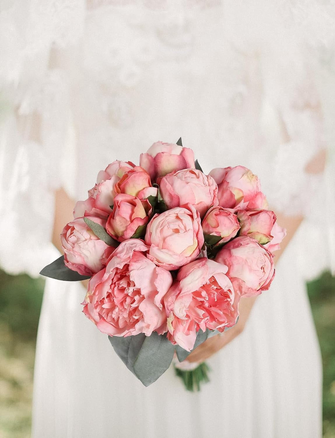ABCISI 2 Bouquets Artificial Peonies, Silk Flowers 14Heads Vintage Fake Flowers, Faux Peony for Flower Arrangements, Lifelike Decor for Centerpiece Home Table Dining Room (Multi-Pink)