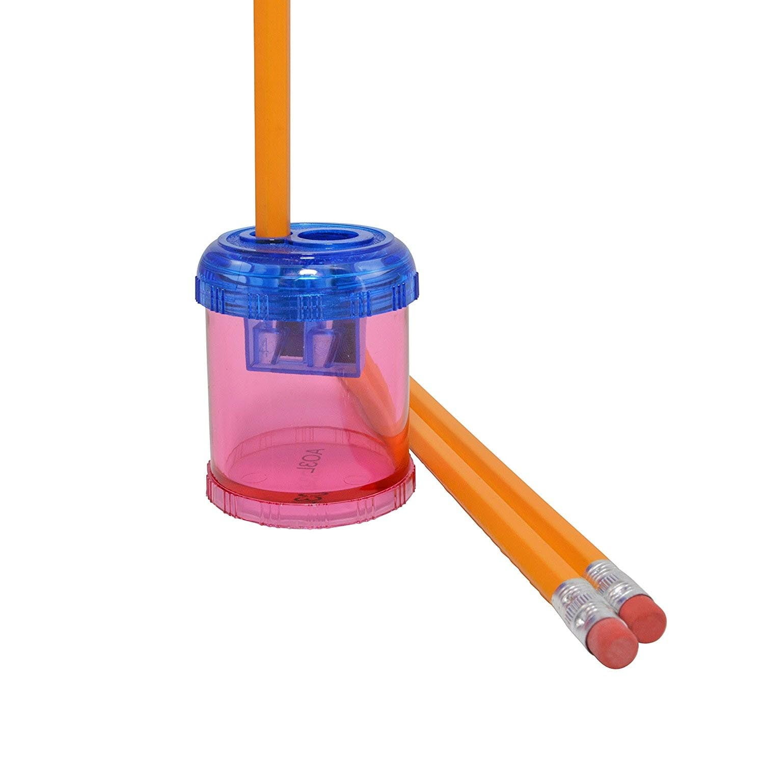 Westcott Manual 2-Hole Pencil and Crayon Sharpener, Assorted Colors, 12 Per Pack
