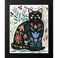 thumbnail image 2 of Warren, Annie 12x14 Black Modern Framed Museum Art Print Titled - Folksy Feline II, 2 of 5