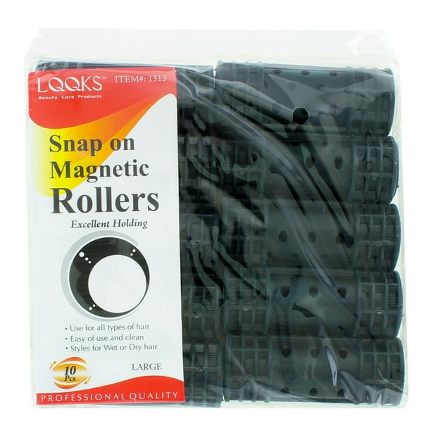 Snap On Rollers Curler Hair Wave Set Large Jumbo Medium Small Size (Black) Walmart