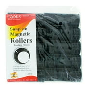 Snap On Magnetic Rollers Curler Hair Wave Set Large Jumbo Medium Small Size (Black)