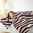 thumbnail image 4 of jejeloiu Pink Black Stripes Queen Comforter Set,Jungle Zebra Striped Bedding Sets,Modern Abstract Aesthetic Bedding Comforter Set For Girls Teens,Microfiber Bedroom Decor Reversible,3 Pieces, 4 of 8
