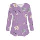 thumbnail image 4 of ICHUANYI Clearance Women's Long Sleeve Summer V Neck Sexy Casual Tops Regular Blouse Tops(Purple, S) ICHUANYI WER2023081112844, 4 of 5