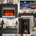thumbnail image 2 of Holliwill 80" Electric Fireplace with Mantel, Modern Farmhouse TV Stand for TVs up to 90" with 30" Insert Heater, Black, 2 of 8