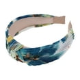 thumbnail image 5 of Unique Bargains 1 Pc Exquisite Printed Crumpled Knot Headband Navy Blue Yellow, 5 of 6