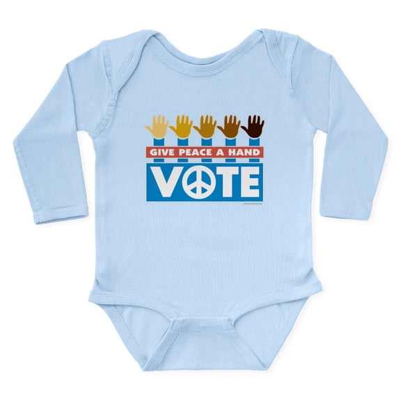 CafePress - Vote Peace Long Sleeve Infant Bodysuit - Long Sleeve Cotton Baby Bodysuit