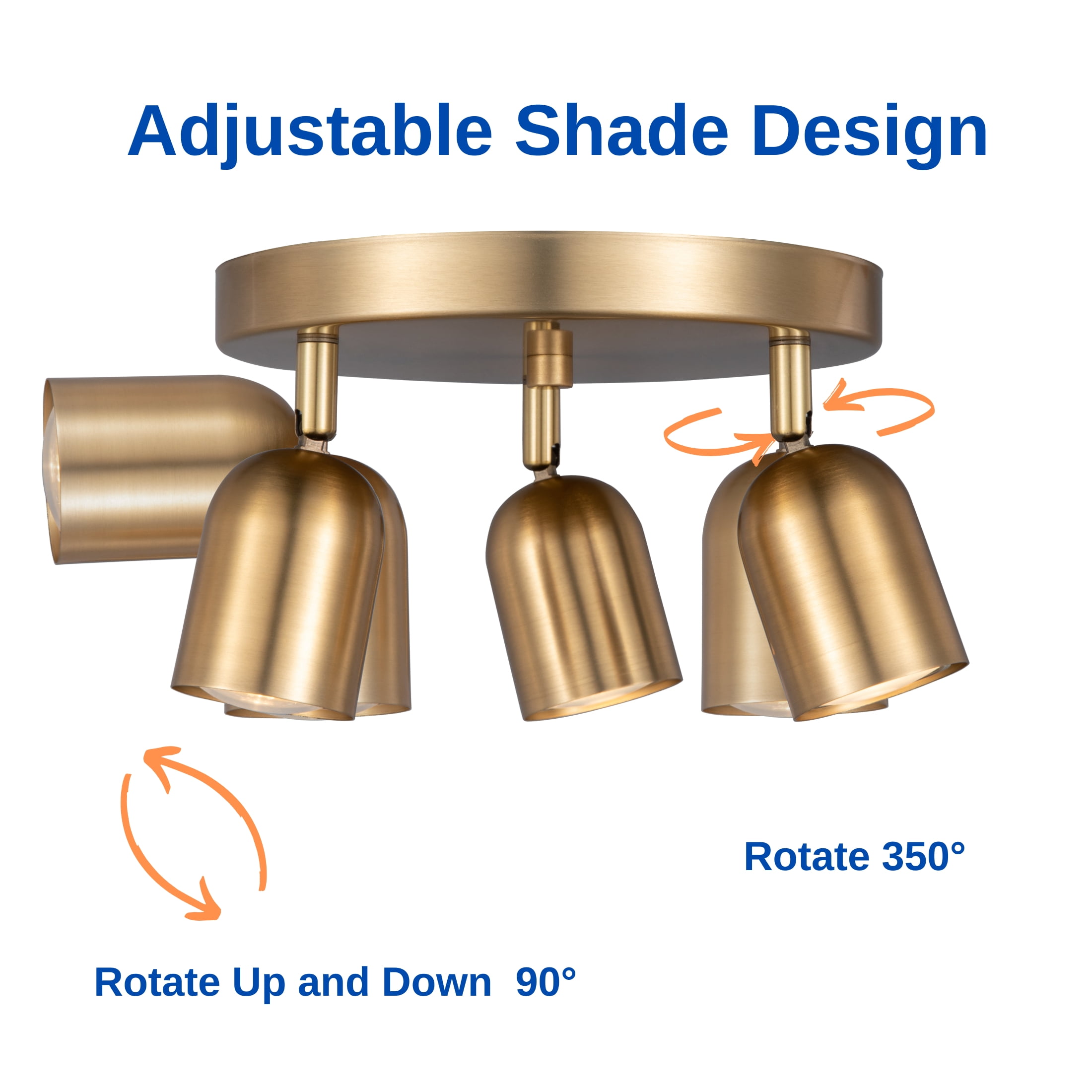 CRAFTRONOS 3 Light Track Light Matte Brass Adjustable Ceiling Canopy CR62163MB