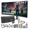 thumbnail image 1 of Alienware AW3423DW Moniteur de Jeu pour PC Incurvé de 34 Pouces, Résolution 3440 x 1440p, Courbure 1800R, Quantum Dot OLED 175Hz, Vrai 1ms GTG, Rapport de Contraste 1 000 000:1 - Ensemble Lumière Lunaire, 1 of 9