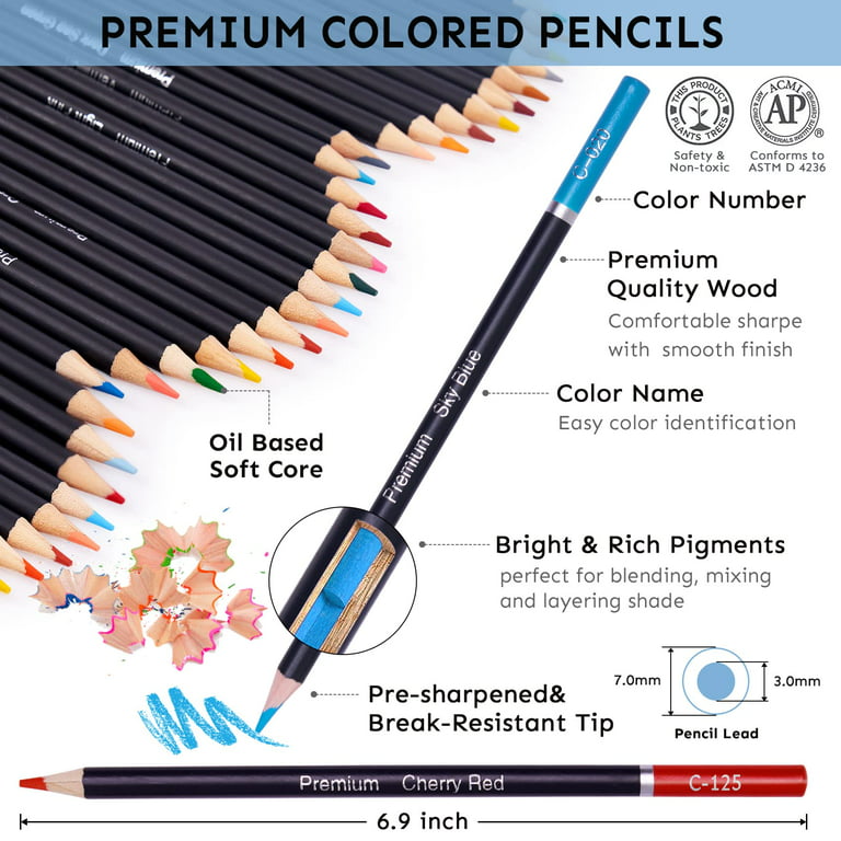180 Colored Pencils for Adult Coloring, Drawing Art Supplies Kit for  Artists Adu