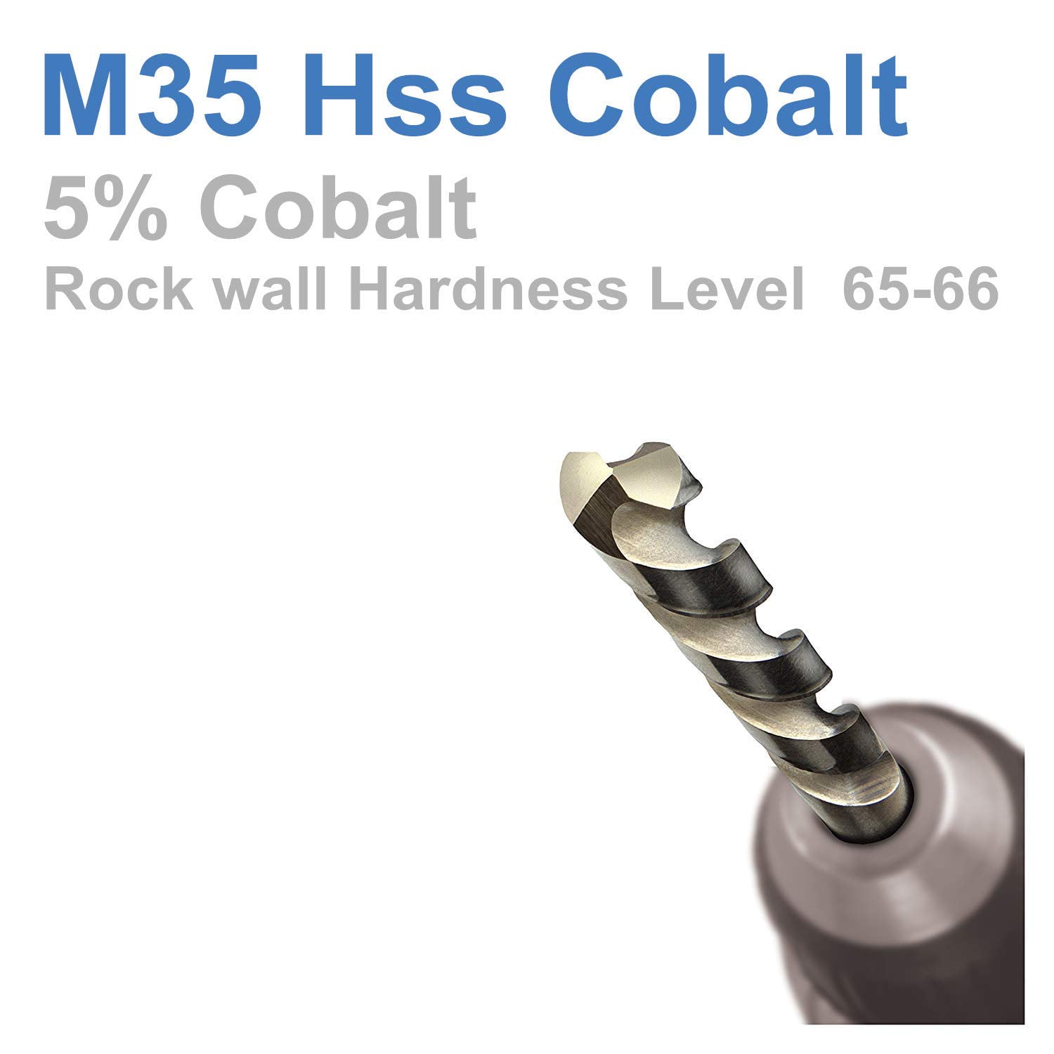 5Pcs 7/16" x 5-1/2" HSS Cobalt Drill Bits Jobber Length for Stainless Steel Metal Wood Plastic