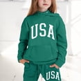 thumbnail image 2 of Huowey Children Kids Boys and Girls Long Sleeve Letter Printed Lightweight Hoodie Sweatshirts and Long Pants Set Outfit, 2 of 7