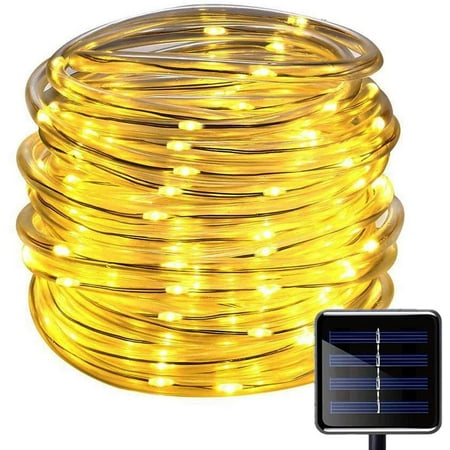 Solar Rope Lights Outdoor Waterproof 72FT 200LED PVC Tube String Lights with 8 Modes for Garden Yard Path Fence Stairs Backyard Patio Decorative (Warm White)
