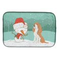 thumbnail image 1 of Carolines Treasures CK2072DDM Red Spaniel Snowman Christmas Dish Drying Mat, 1 of 1