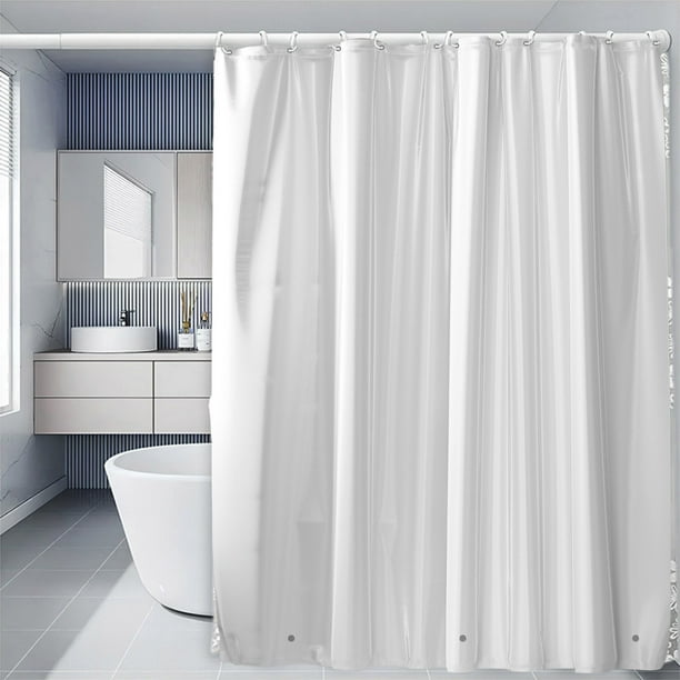 CaiYueKe Waterproof Shower Curtain with Magnets Heavy Duty Plastic Bathroom Liner Non-Slip Hooks Vinyl Fabric Mildew Resistant Extra Thick Clear
