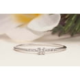 thumbnail image 2 of HeartsAndYou Petite Solitaire with Accents Ring 1ct Round Cut Moissanite 18k White Gold Over Silver, 2 of 9