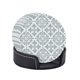 thumbnail image 2 of Posavasos de cuero de 6 piezas, posavasos con estampado floral de damasco victoriano gris para bebidas, posavasos para tazas, regalo de inauguración de la casa, ideal para la decoración del hogar, 2 of 7