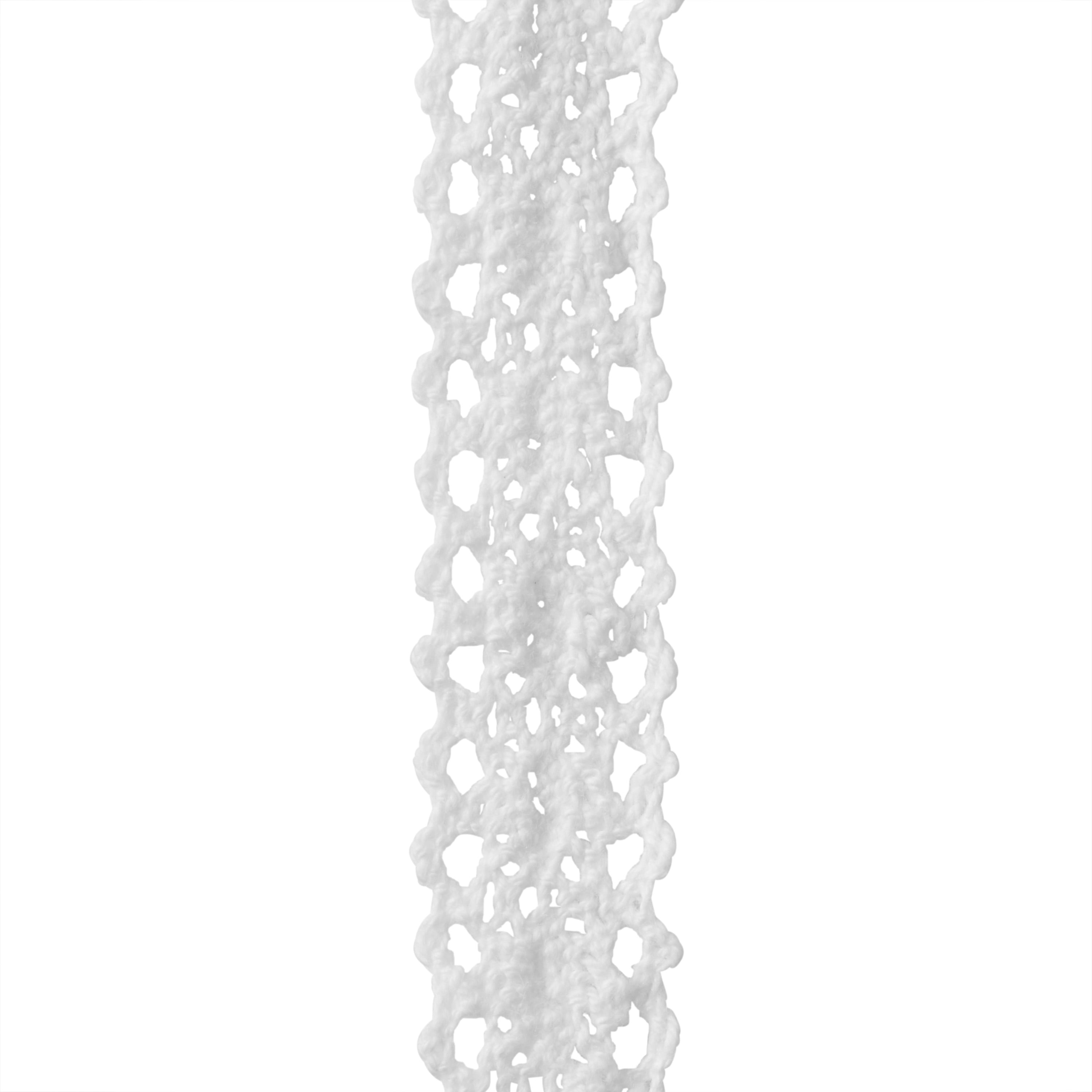 The Pioneer Woman White Cotton Crochet Trim Ribbon, 5/8" x 25 Yards