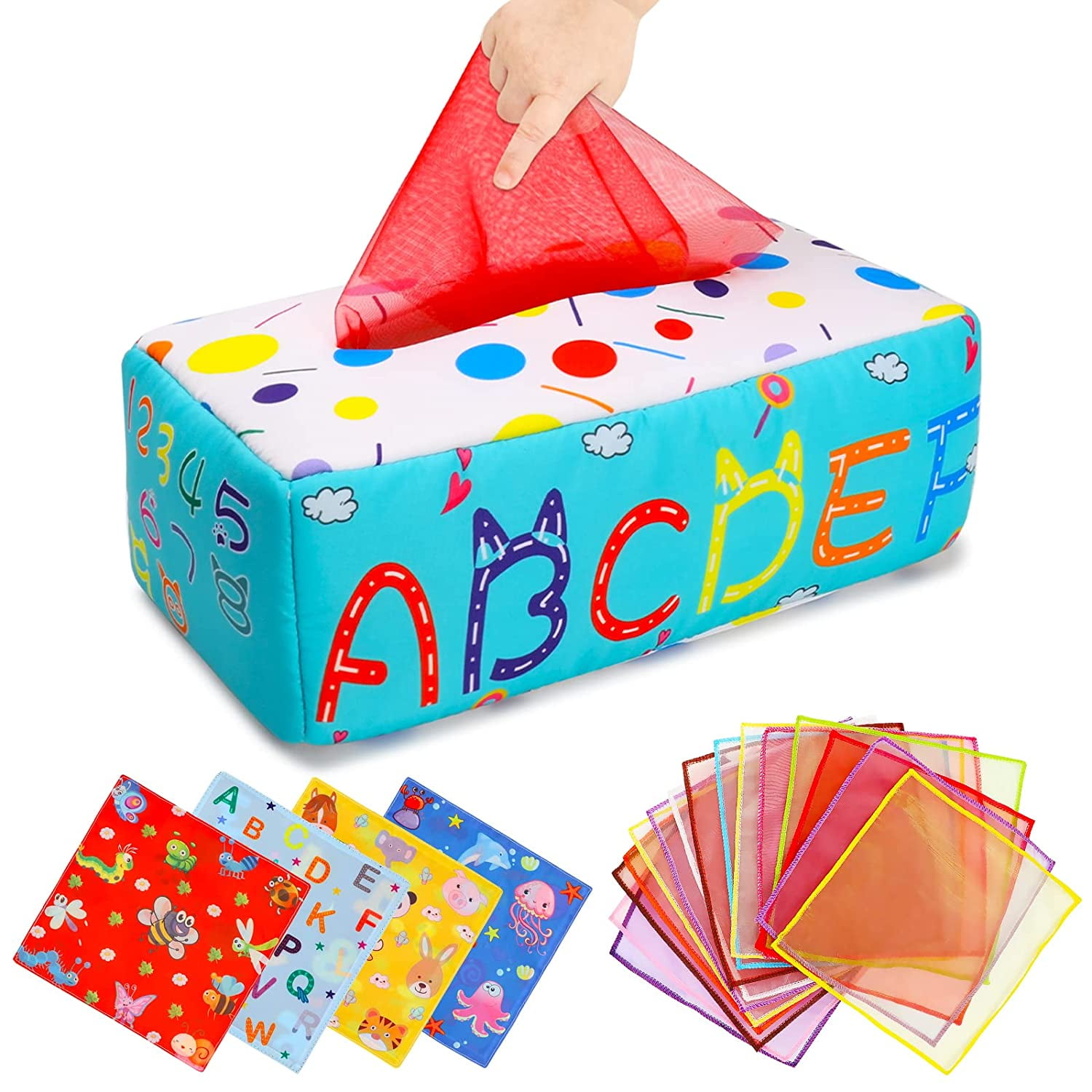 Baby Sensory Tissue Box Toy, STEM Educational Montessori Toy for Babies