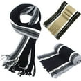 thumbnail image 6 of NUZYZ Men's Classic Acrylic Shawl Winter Warm Long Fringe Striped Tassel Scarf Claret, 6 of 8