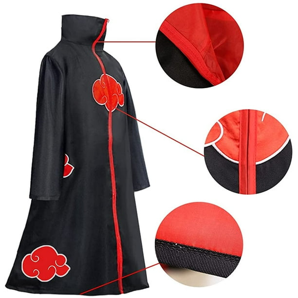 QUETO Costume Akatsuki Itachi Cape Cosplay Cos Deguisement
