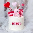 thumbnail image 3 of Voiceine Valentines Day Cake Topper, 4pcs Heart Gift Box Figurine Cupcake Topper Picks for Wedding Birthday Party Cake, 3 of 11