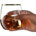 thumbnail image 4 of VEZEE Gold Rim Stemless Plastic Wine Glasses Goblet 12 oz Pack of 6, 4 of 4