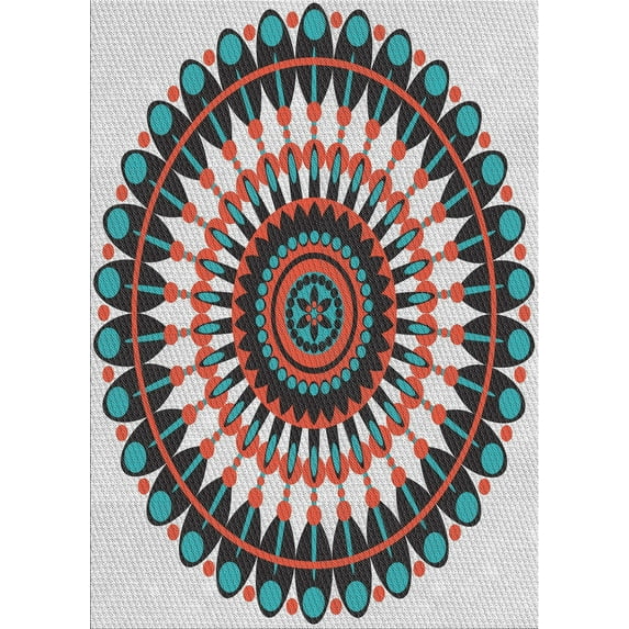 Ahgly Company Indoor Rectangle Patterned Light Steel Blue Novelty Area Rugs, 7' x 9'