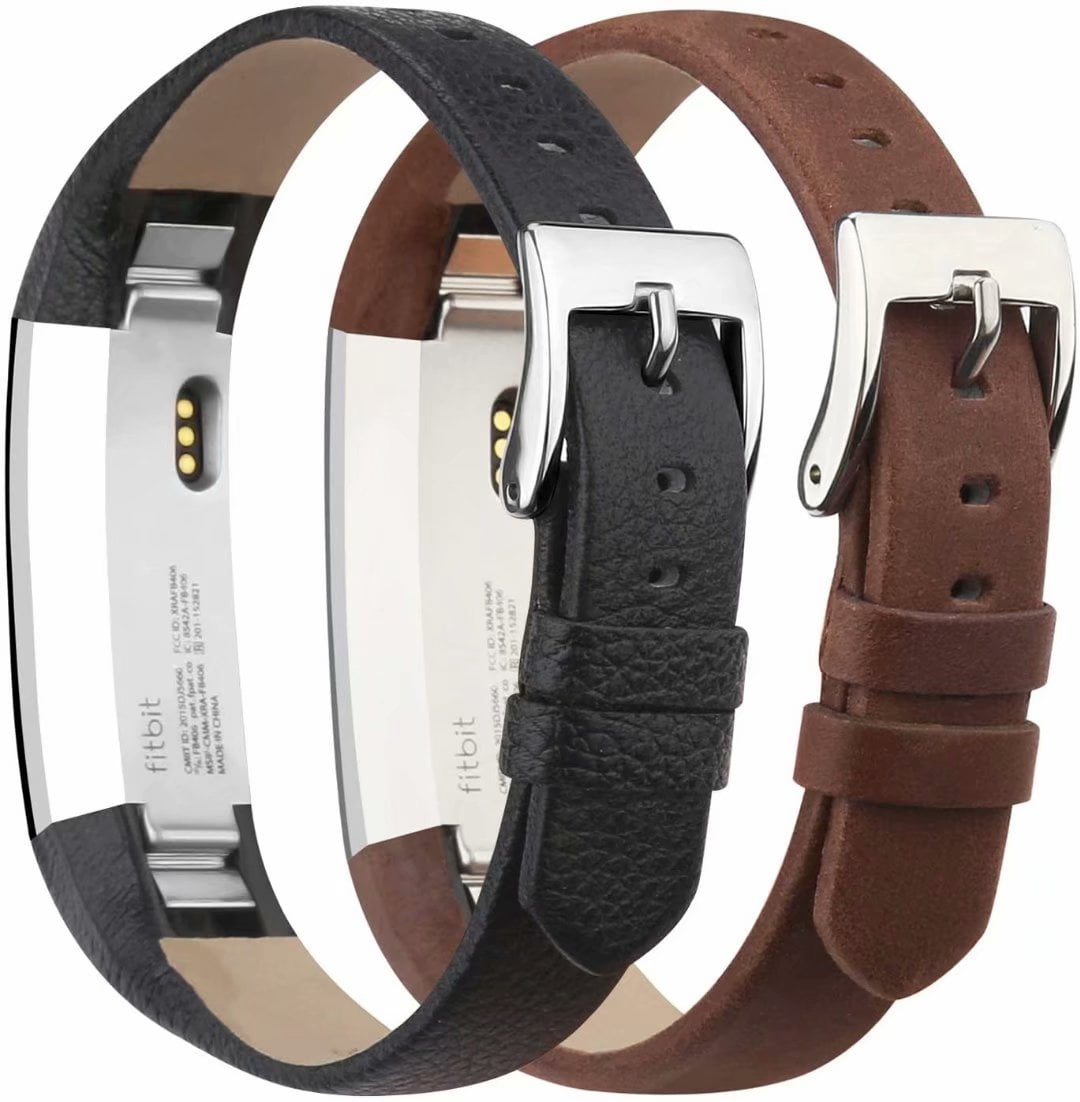Fitbit Alta/Alta HR Soft Genuine Leather Replacement Band with Metal Connectors 