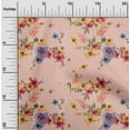 thumbnail image 1 of oneOone Cotton Poplin Peach Fabric Flower Watercolor Sewing Craft Projects Fabric Prints By Yard 56 Inch Wide, 1 of 4