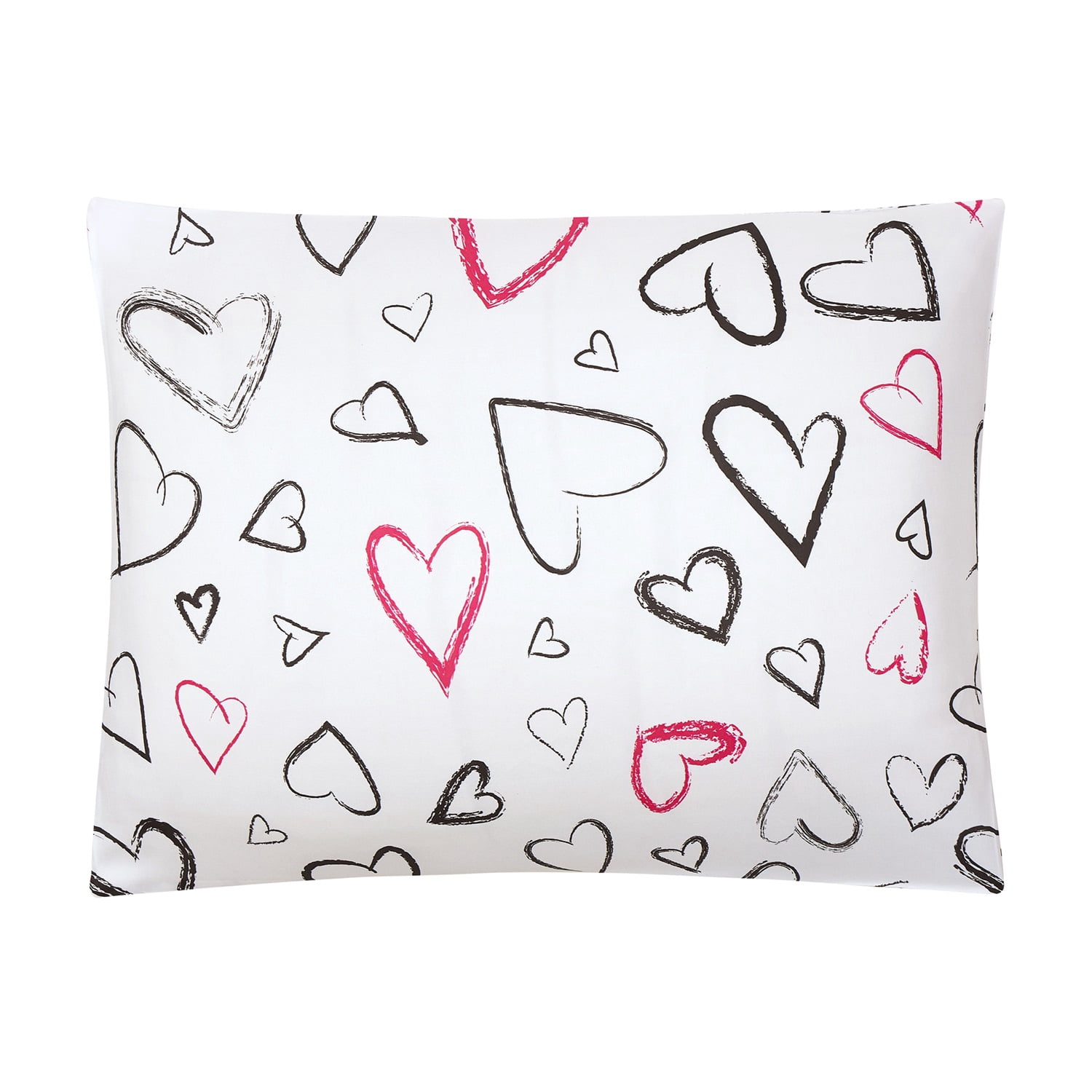 Urban Playground Kids and Teens Roxy Hearts Black and Pink 2-Piece Comforter Set, Twin/Twin XL