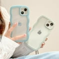 thumbnail image 4 of Wave Frame Clear Case for iPhone 12 Pro Max 6.7 inch Curly Clear Phone Case,Cute Wave Frame Slim Fit Shockproof, 4 of 5