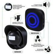 Driveway Alarm 656ft Wireless Driveway Alarm Outdoor Weather Resistant Motion Sensor-DIY Security Alert-Monitor with 38 Chimes for Indoor Outdoor Use