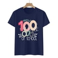 thumbnail image 5 of IROINNID Women's Casual Fashion T-shirt Short Sleeve Happy 100th Day Of School Printed Round Neck Tops, 5 of 7