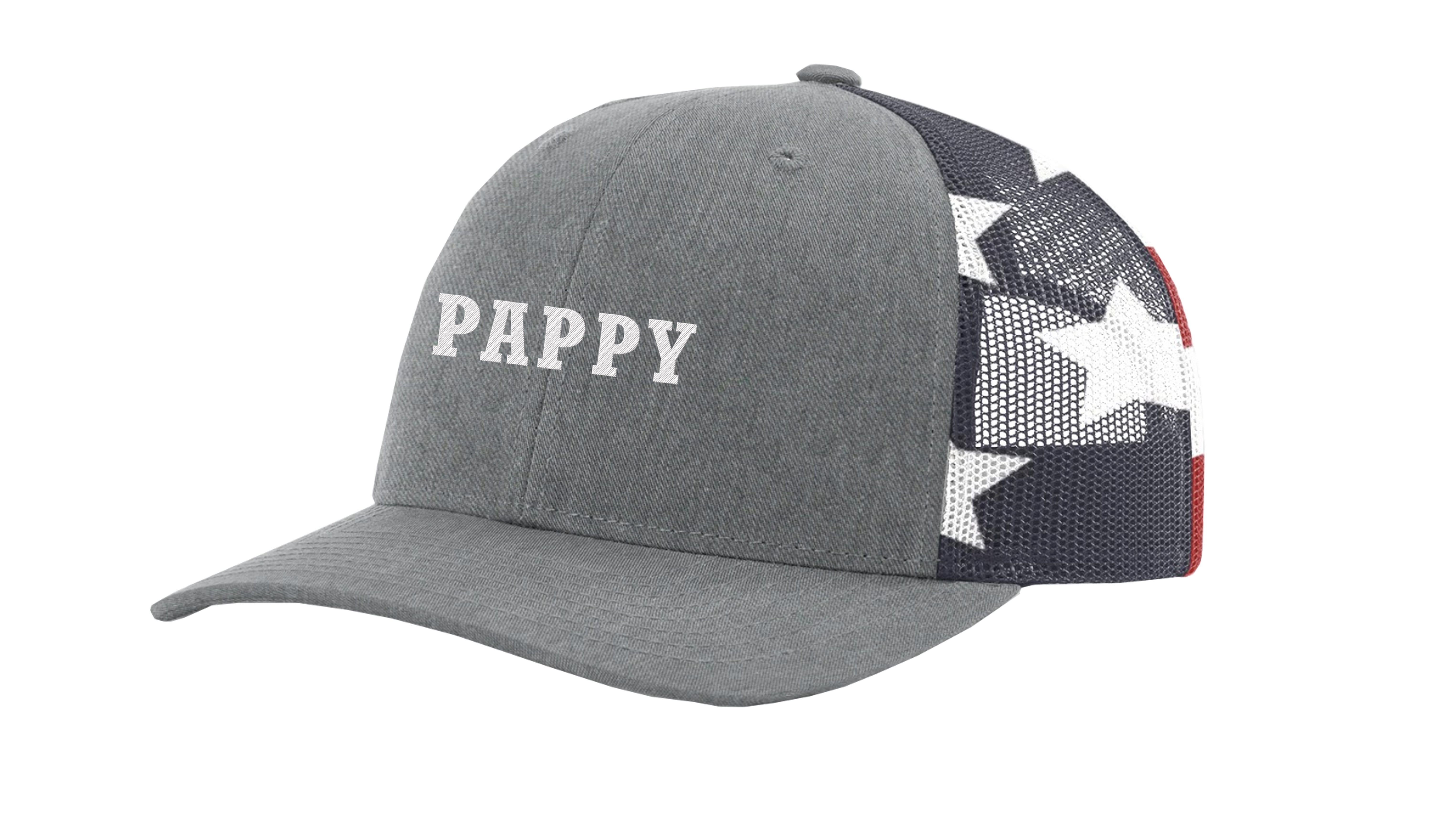men s pappy father s day custom embroidered mesh back trucker hat heather grey american flag walmart com