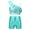 Light Green, variant on YONGHS Kids Girls 2-Piece Tracksuit Gymnastics Dance Outfit Sequin Ruffle Crop Top with Shorts Gold 6