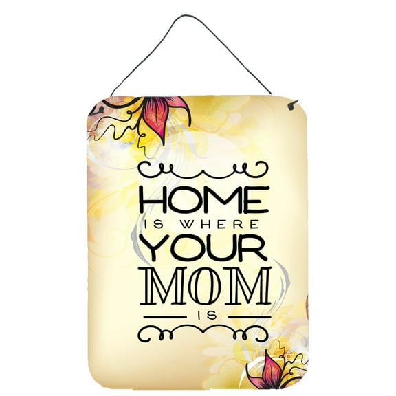Carolines Treasures BB5416DS1216 Home is Where Mom is Wall or Door Hanging Prints 12WX16H multicolor