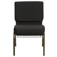 thumbnail image 3 of HERCULES Series 21''W Church Chair in Black Dot Patterned Fabric with Cup Book Rack - Gold Vein Frame, 3 of 9