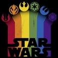 thumbnail image 2 of Women's Star Wars Pride Rainbow Crests Logo  Graphic Tee Black Large, 2 of 4