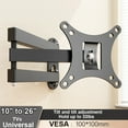 thumbnail image 4 of Full Motion TV Monitor Wall Mount Bracket Articulating Arms Swivel Tilt Extension Rotation for Most 10-32 Inch Flat Curved TVs, 4 of 9