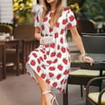 thumbnail image 3 of Xecao Cartoon Strawberry for Women Summer Short Sleeve Midi Dress with Pockets Casual Aline Flowy Tshirt Dress Vocation Beach Sundress, 3 of 6