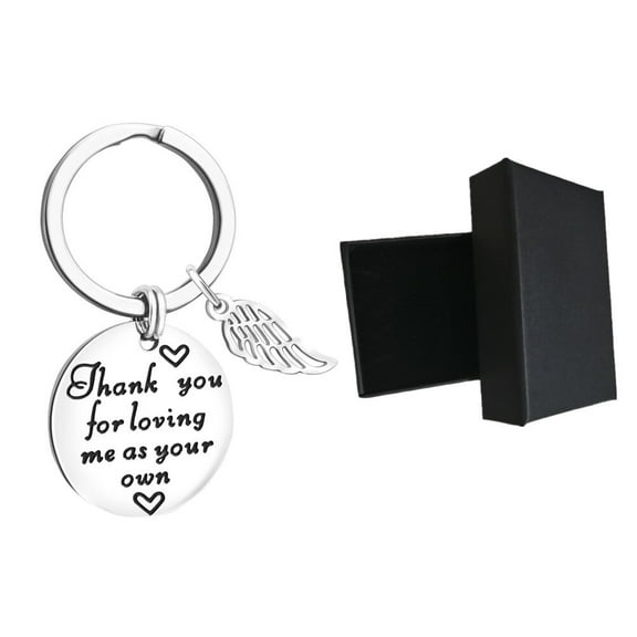 MLINS  Engraved Keychain Charms Ring for Boyfriend Locket Gift Lovers Black