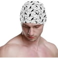 thumbnail image 2 of FYBTO Swimming Cap Black Crows Feathers Unisex Adult FYBTO Polyester, 2 of 4