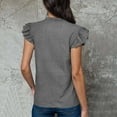 thumbnail image 4 of Soki Womens Short Sleeve T-Shirts V Neck Tops Summer Fashion Dressy Casual Basic Ruffle Blouse Soft Clothes, 4 of 9
